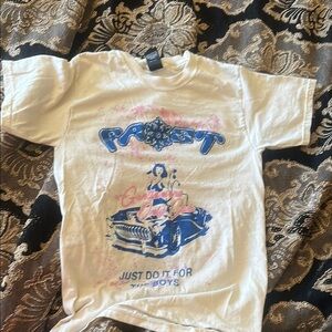 Hanes White and Blue Short Sleeve Tees Casual Comfort